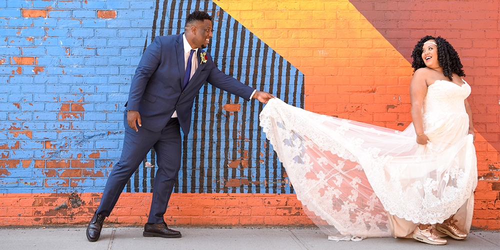 smile between this newly-married couple