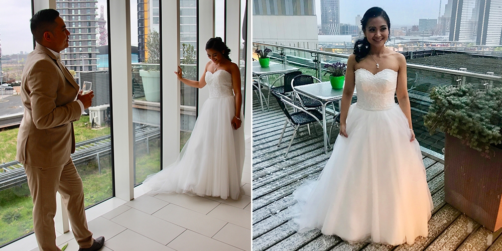 Andrea's chic bridal look really caught everyone's attention