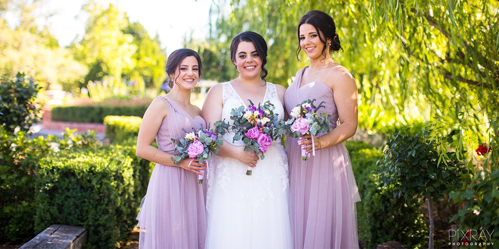 fresh bouquet and pretty lace dress