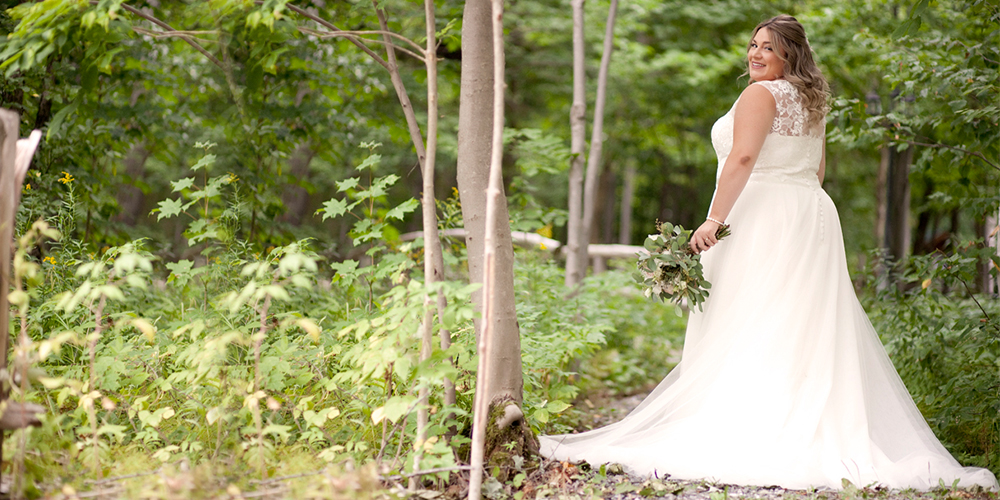 generous gown with lace hem