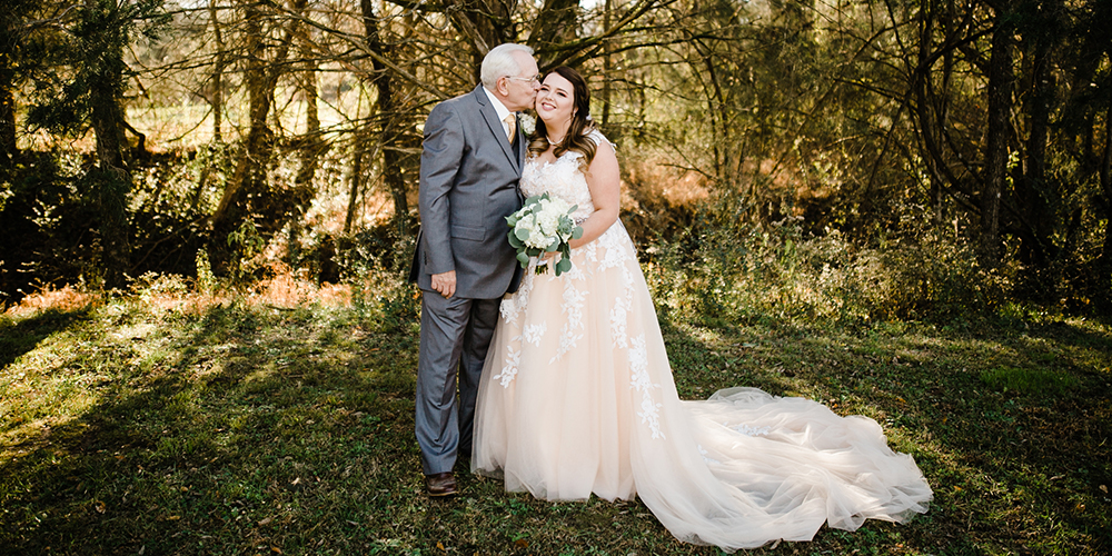 love moment between bride and her father