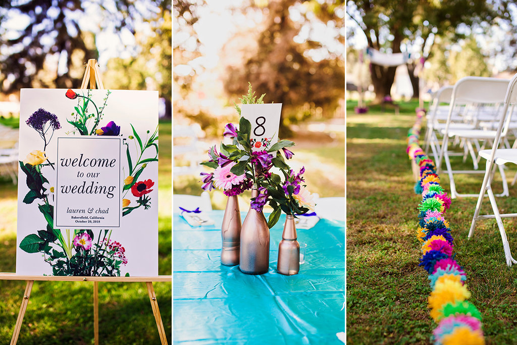 rainbow themed wedding decorations