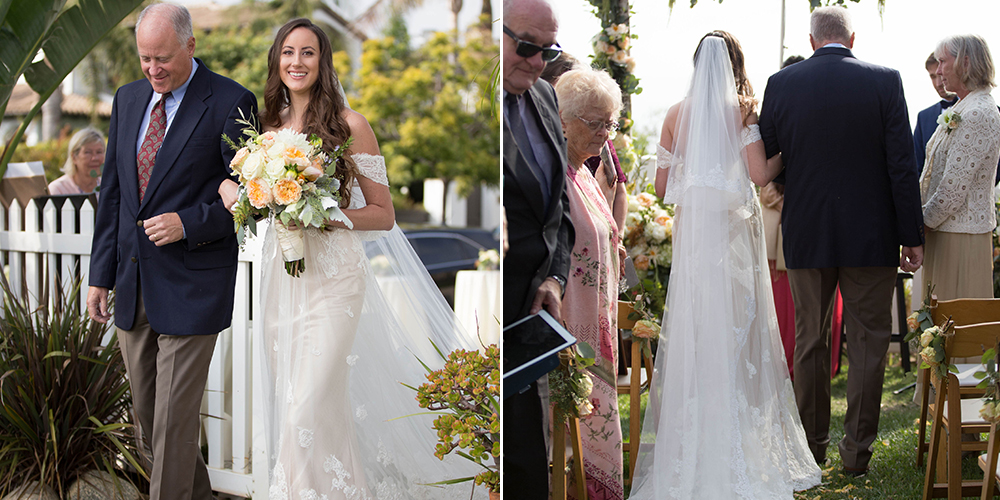 walking down the aisle with father