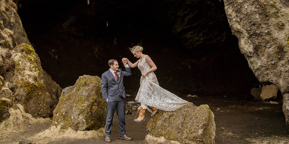 climb a mountain for some epic wedding photos