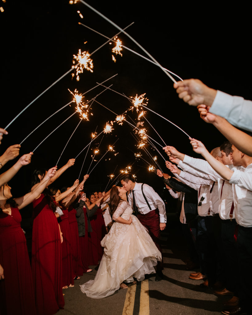 Sparkling shower for the grand exit