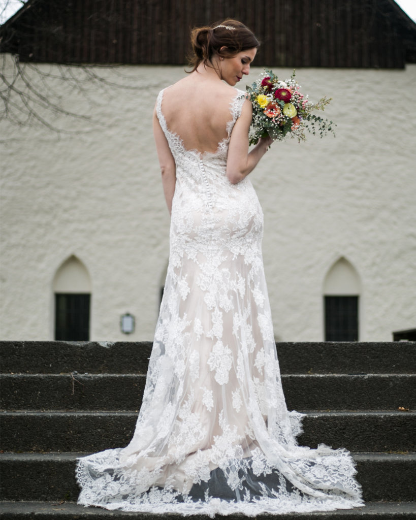 Ivory/Champagne Sheath Lace Dress #CWXT14061