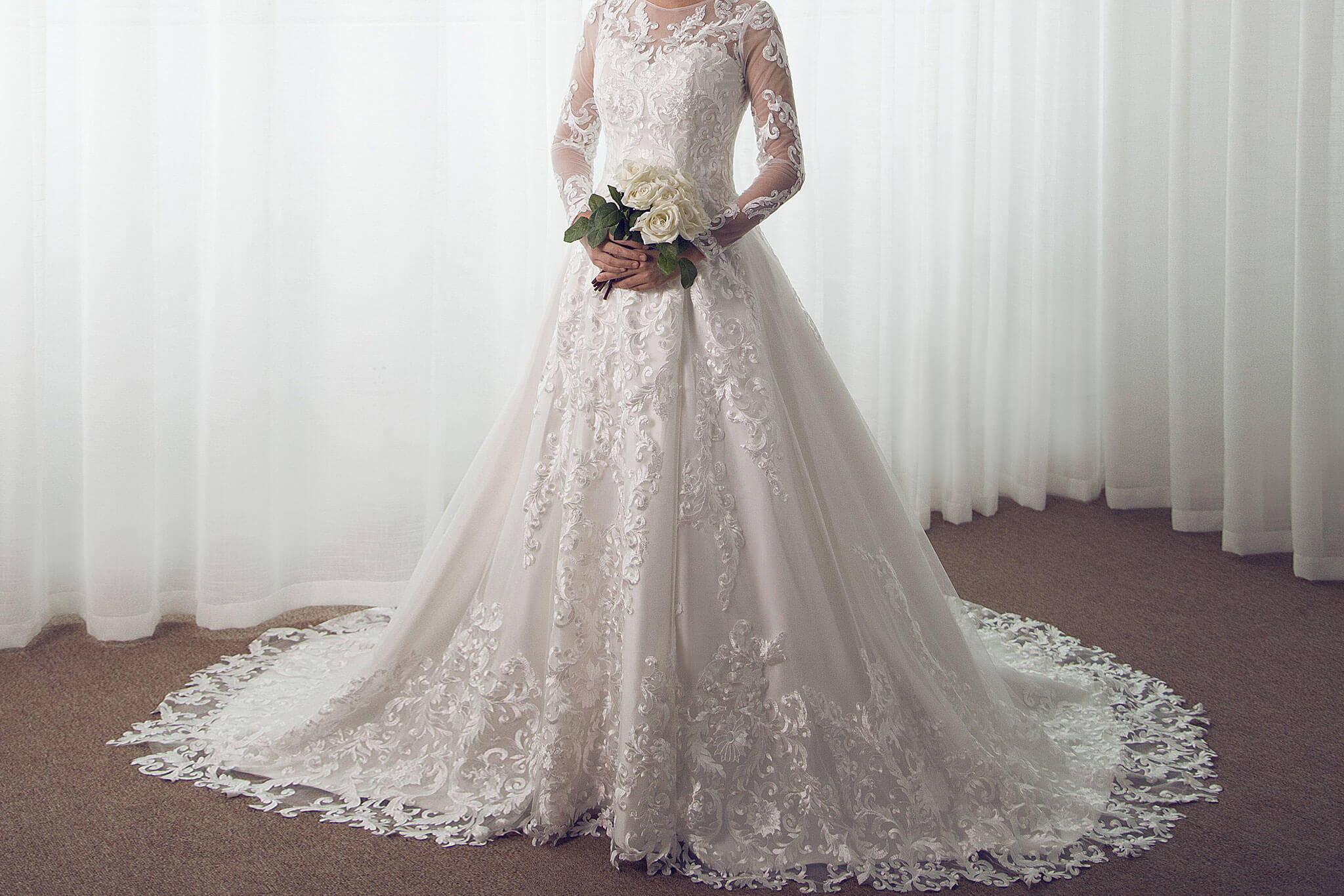 wedding lace gown