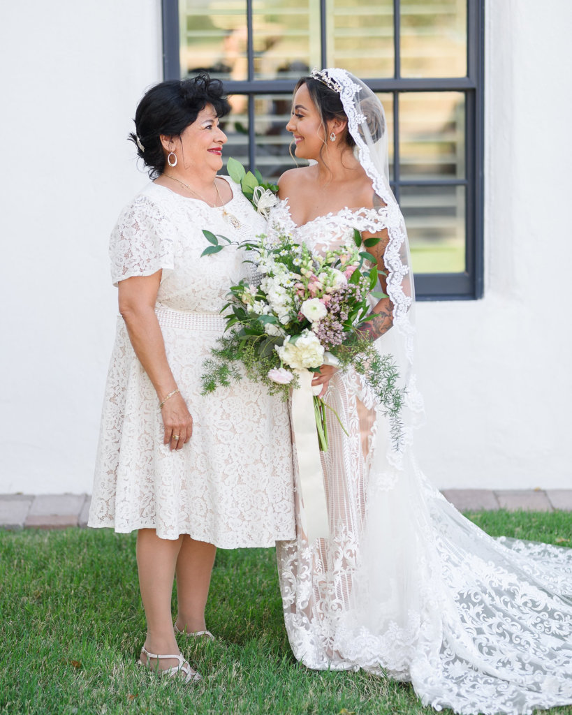 mother of bride wearing white