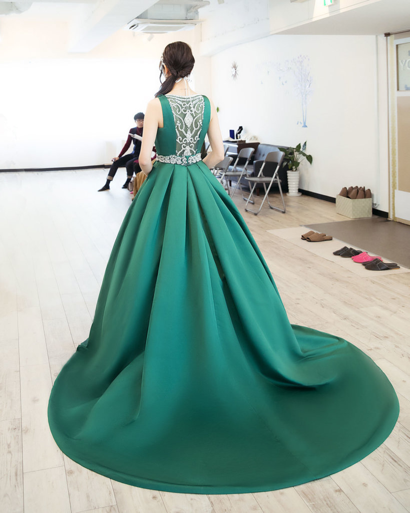 Green wedding dress