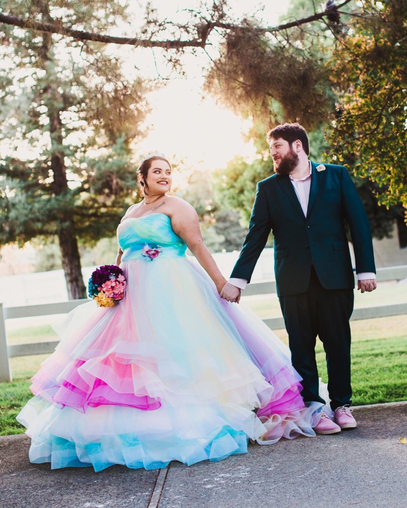 Make a statement with your colorful wedding dress