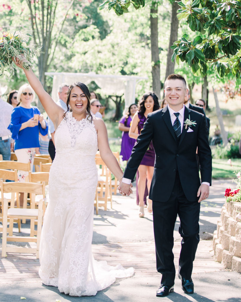 walking down the aisle.