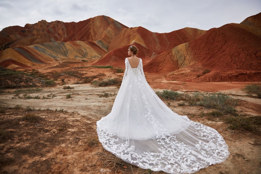 Gorgeous Thin Straps V-neck Lace A-Line Wedding Dress - Xdressy