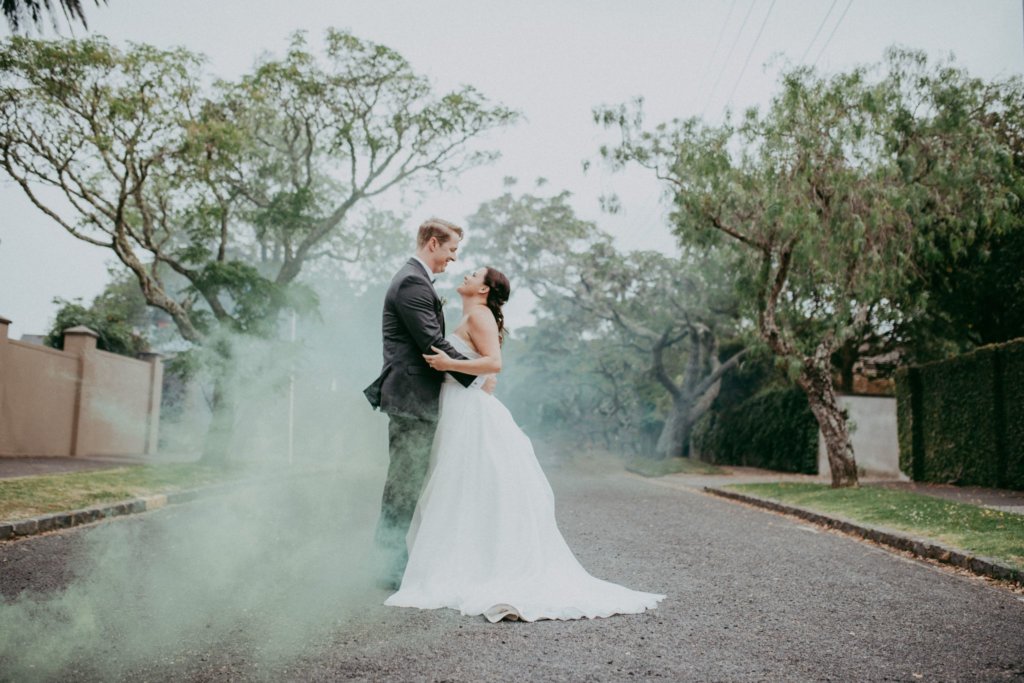 Make your entrance more colorful with smoke bombs.