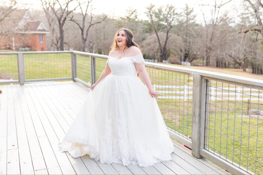 We're SO obsessed with style LD3832 on our sweet bride Lillie!