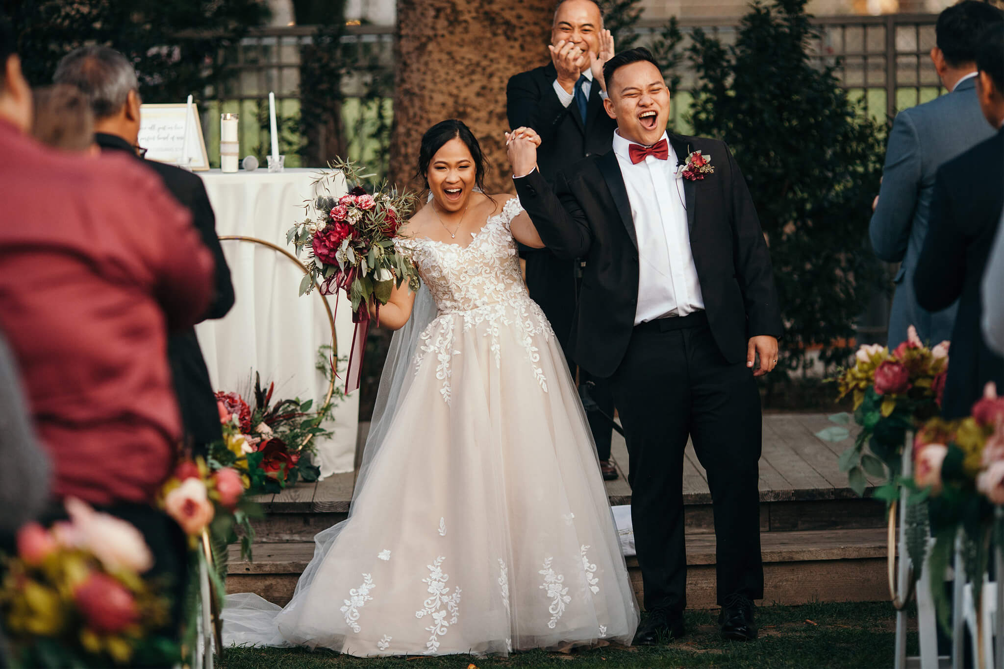 The couple entrance excitement is real! Congratulations 