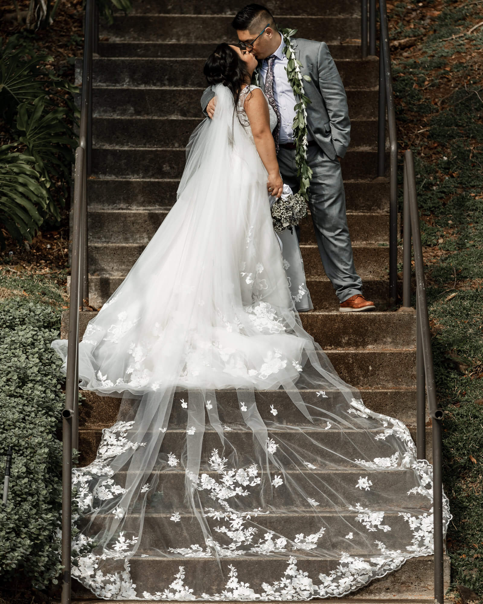 The most beautiful veil ever, the sweetest kiss ever!