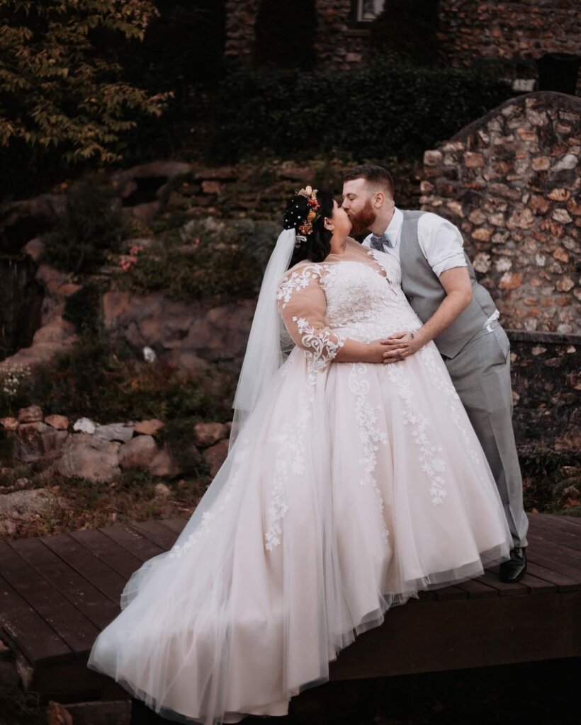 Plus size wedding gown at cocomelody, A-Line Court Train Tulle Wedding Dress