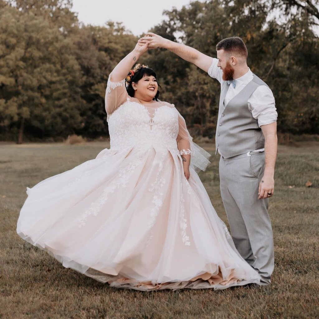 Abito da sposa taglie forti in cocomelody, Abito da sposa in tulle con scollo a barchetta