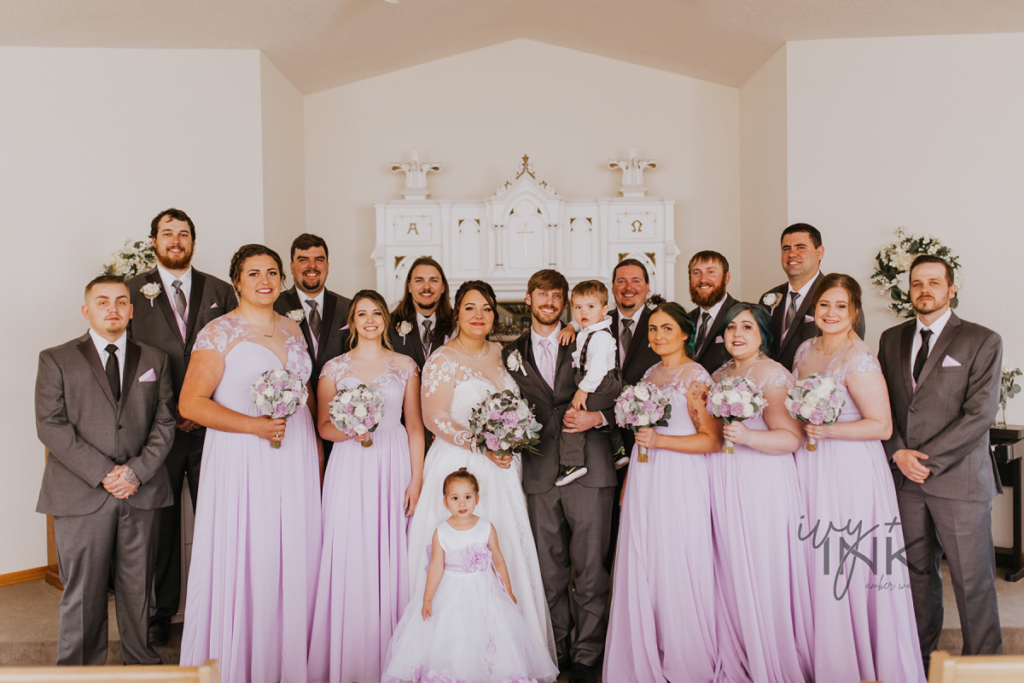 indoor wedding planning, affordable customized wedding dress, purple bridesmaid dress