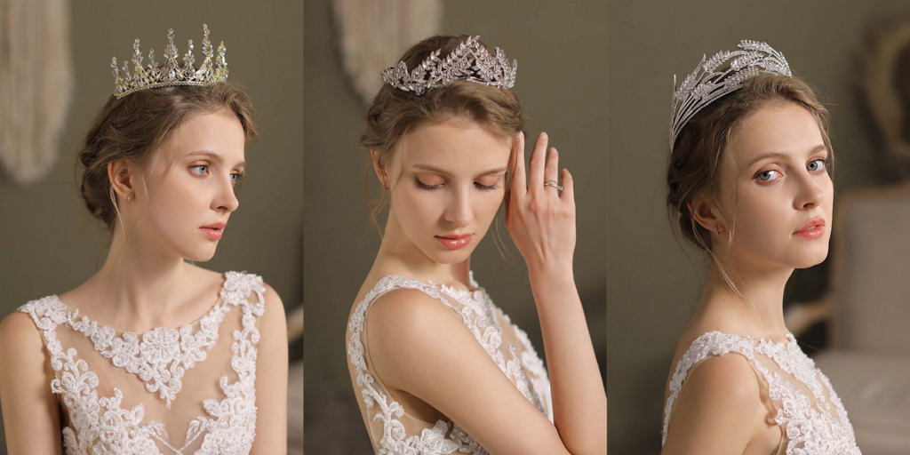 embellished tiara for a Bridgerton theme wedding