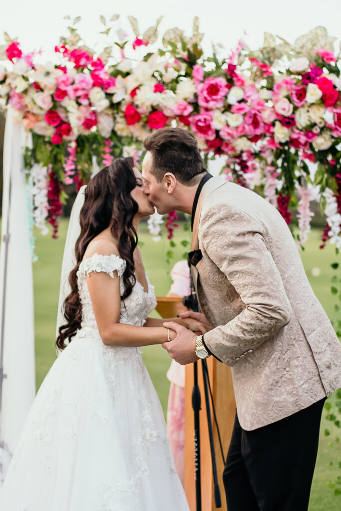 A-line tulle and lace wedding dress, Disney Wedding