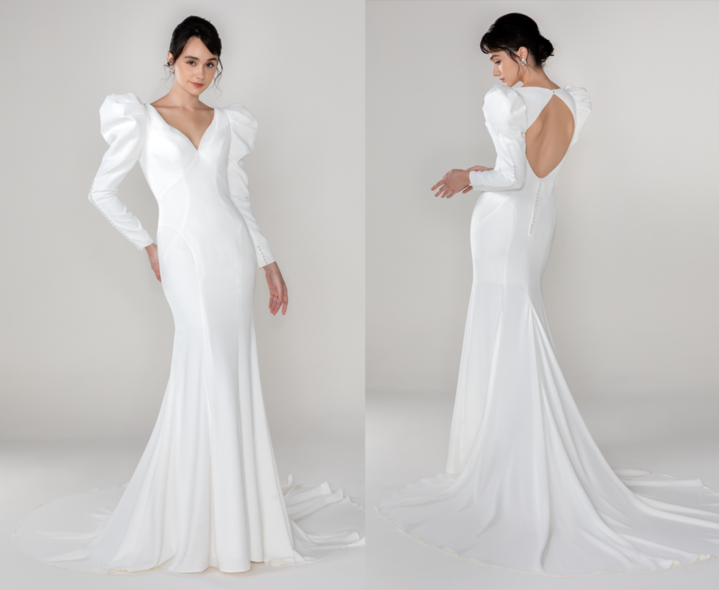 minimalist modest bridal gown