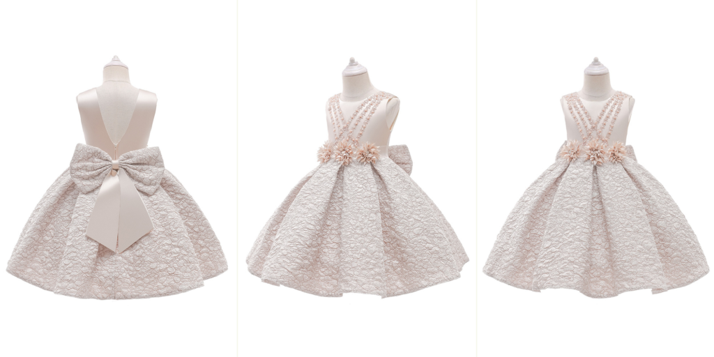 princess tea length satin flower girl dress