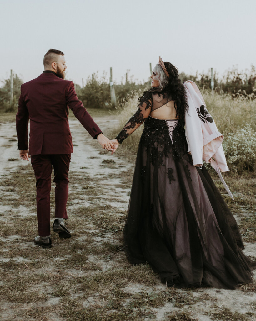 affordable gothic wedding dress 