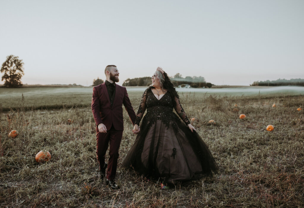 A-line Black Wedding Gown