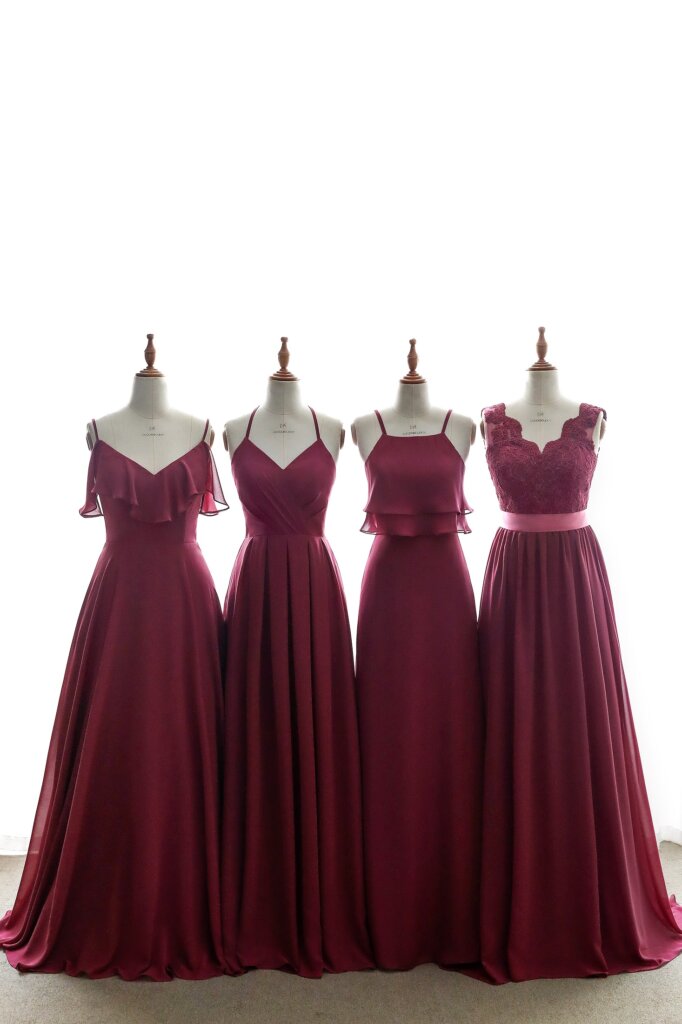 best burgundy bridesmaid dresses