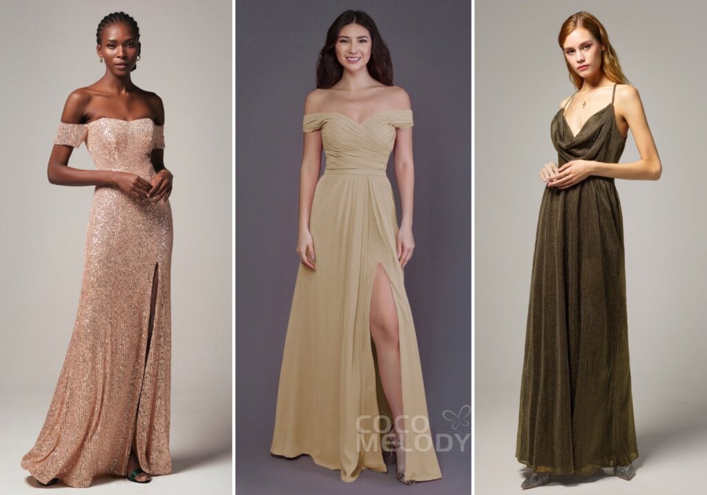 mix and match neutral bridesmaid dresses