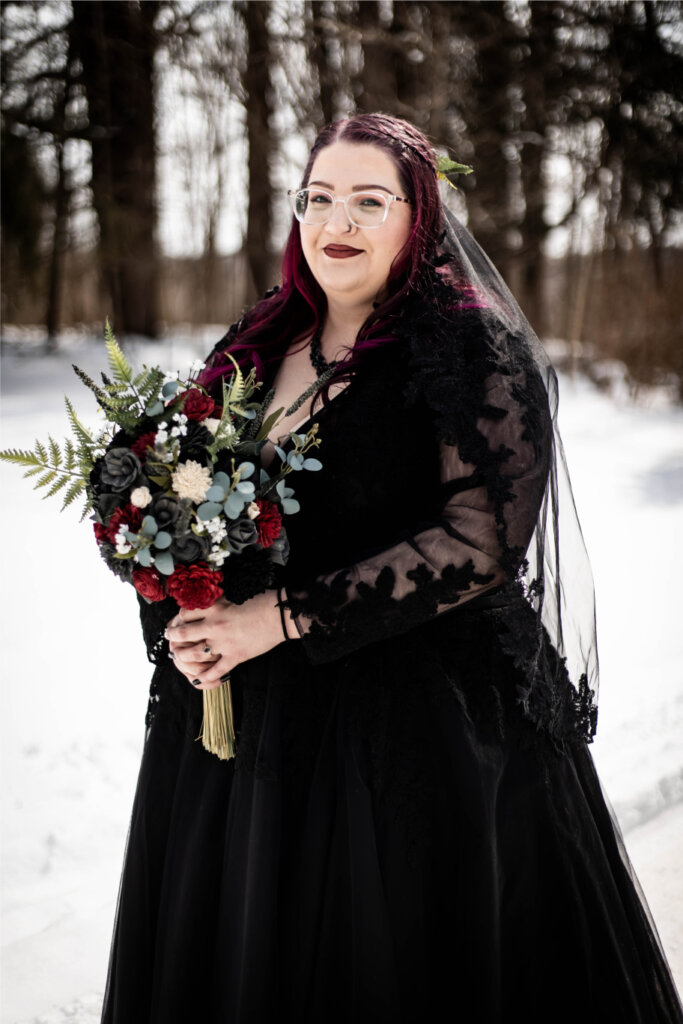 LD4432 modified black wedding gown