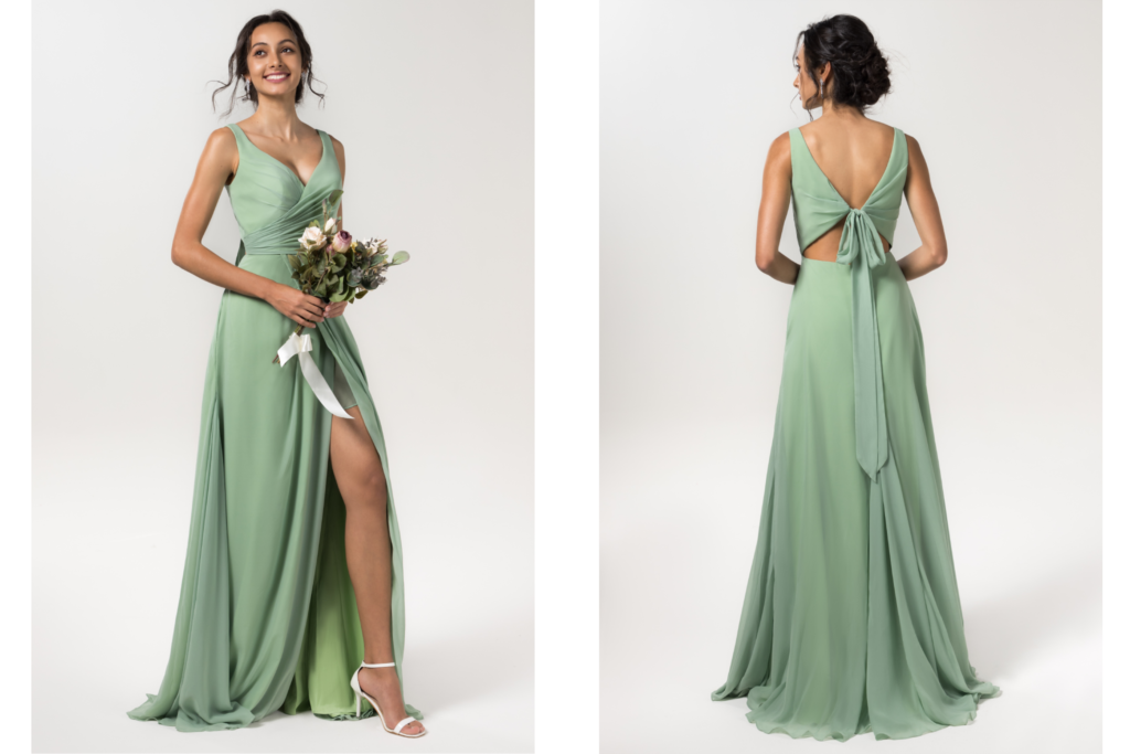 A-Line Floor Length Chiffon Bridesmaid Dress CB0566