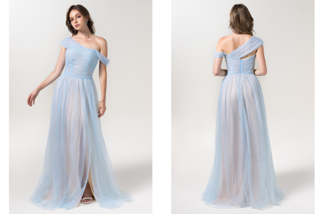 A-Line Floor Length Sparkling Tulle Bridesmaid Dress CB0614