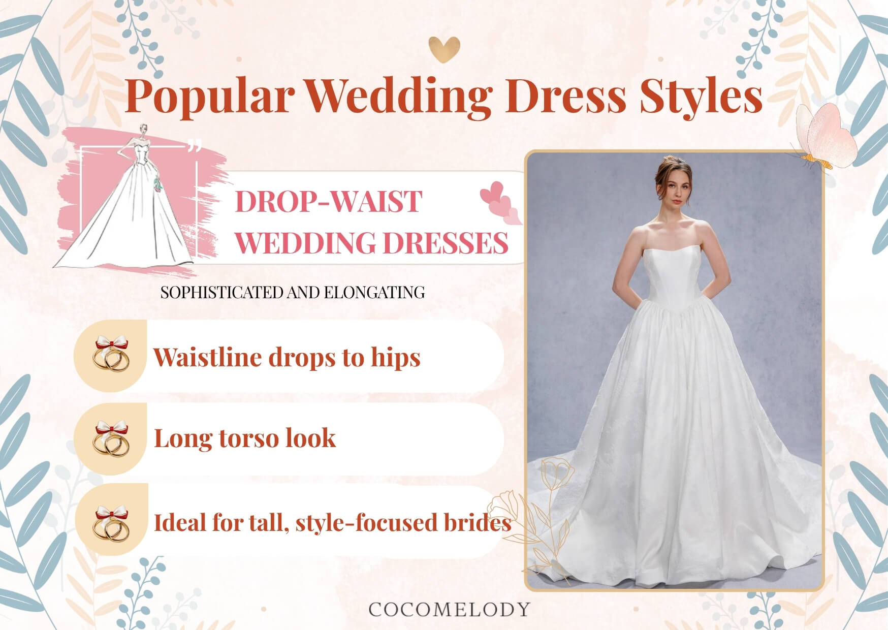 Drop-waist wedding dresses