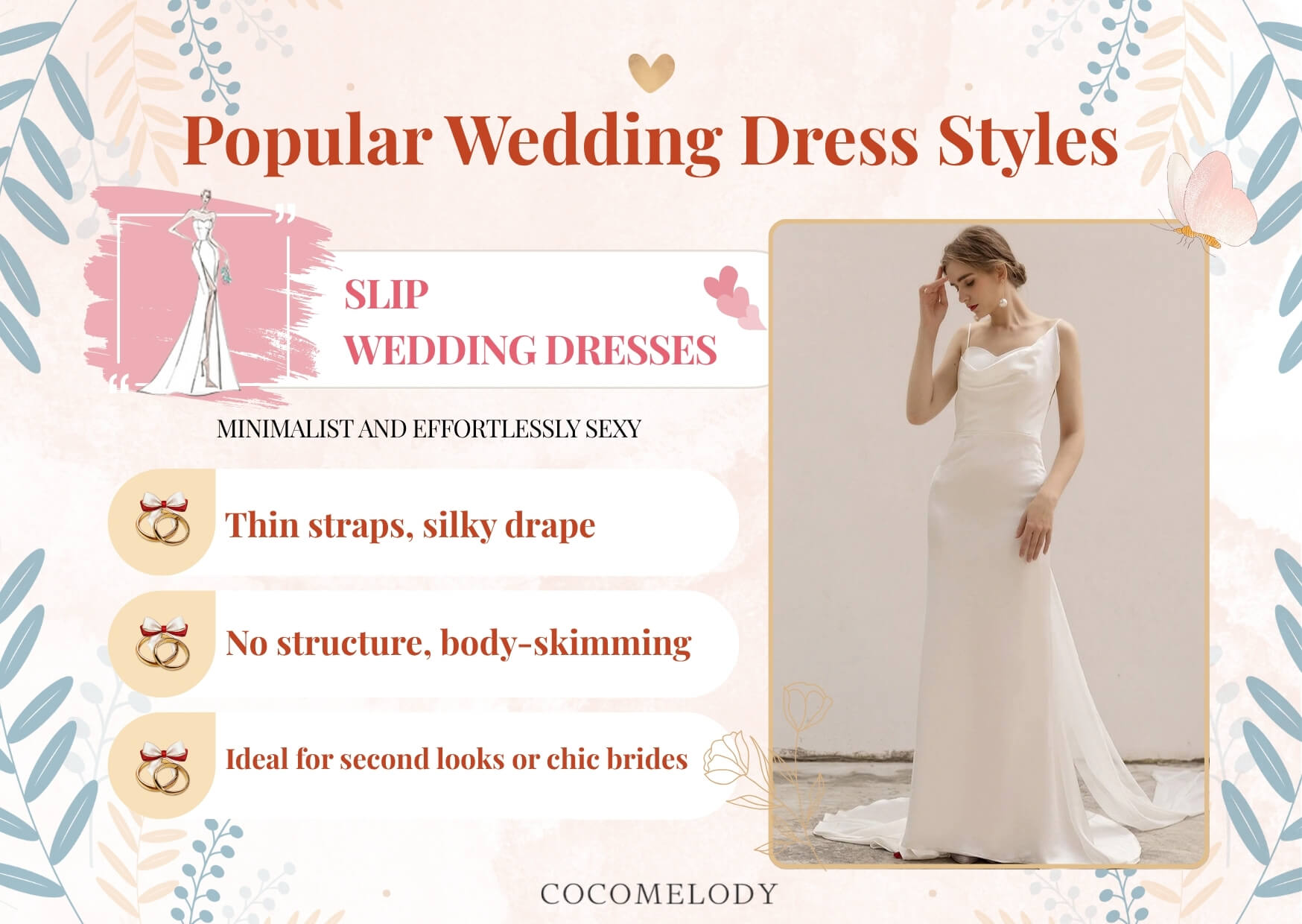 Slip wedding dresses