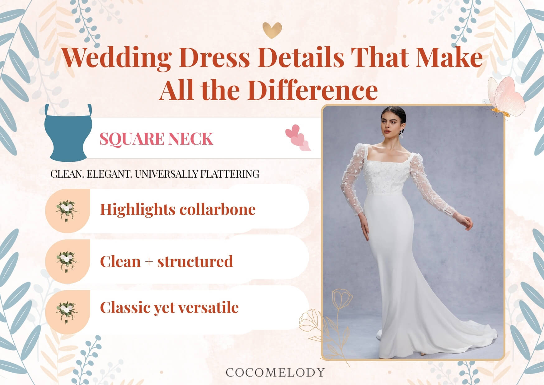 Square Neck Wedding Dresses 