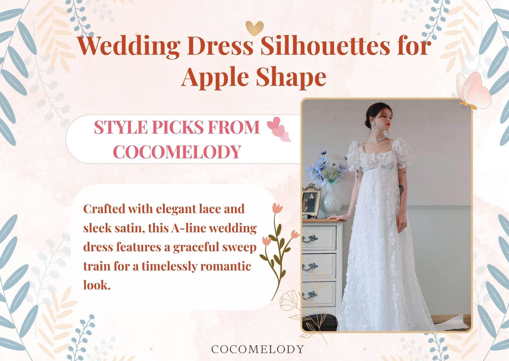 Wedding Dress Silhouettes for Apple Shape