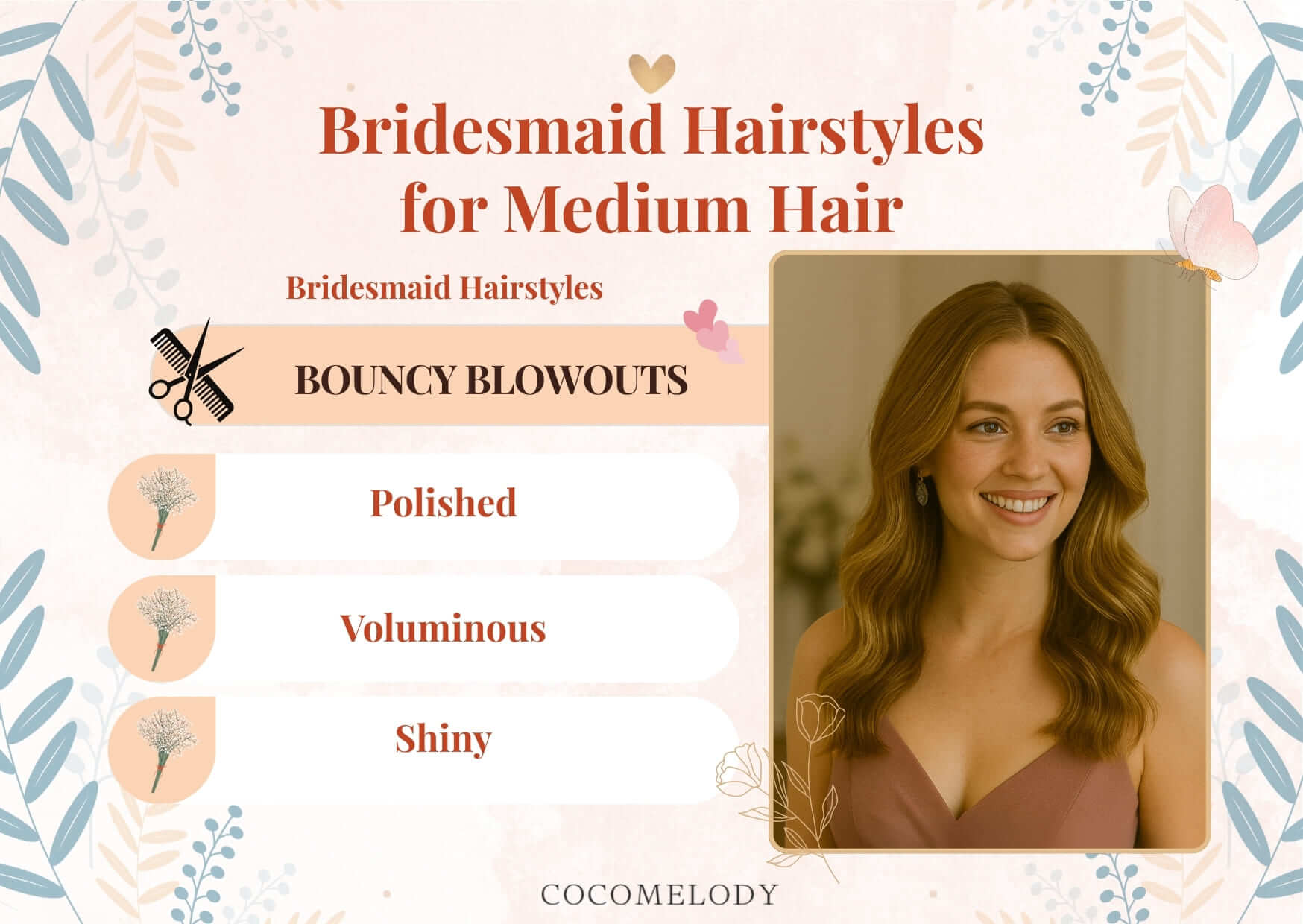 Bridesmaid Hairstyles for Medium Hair-Bouncy Blowouts