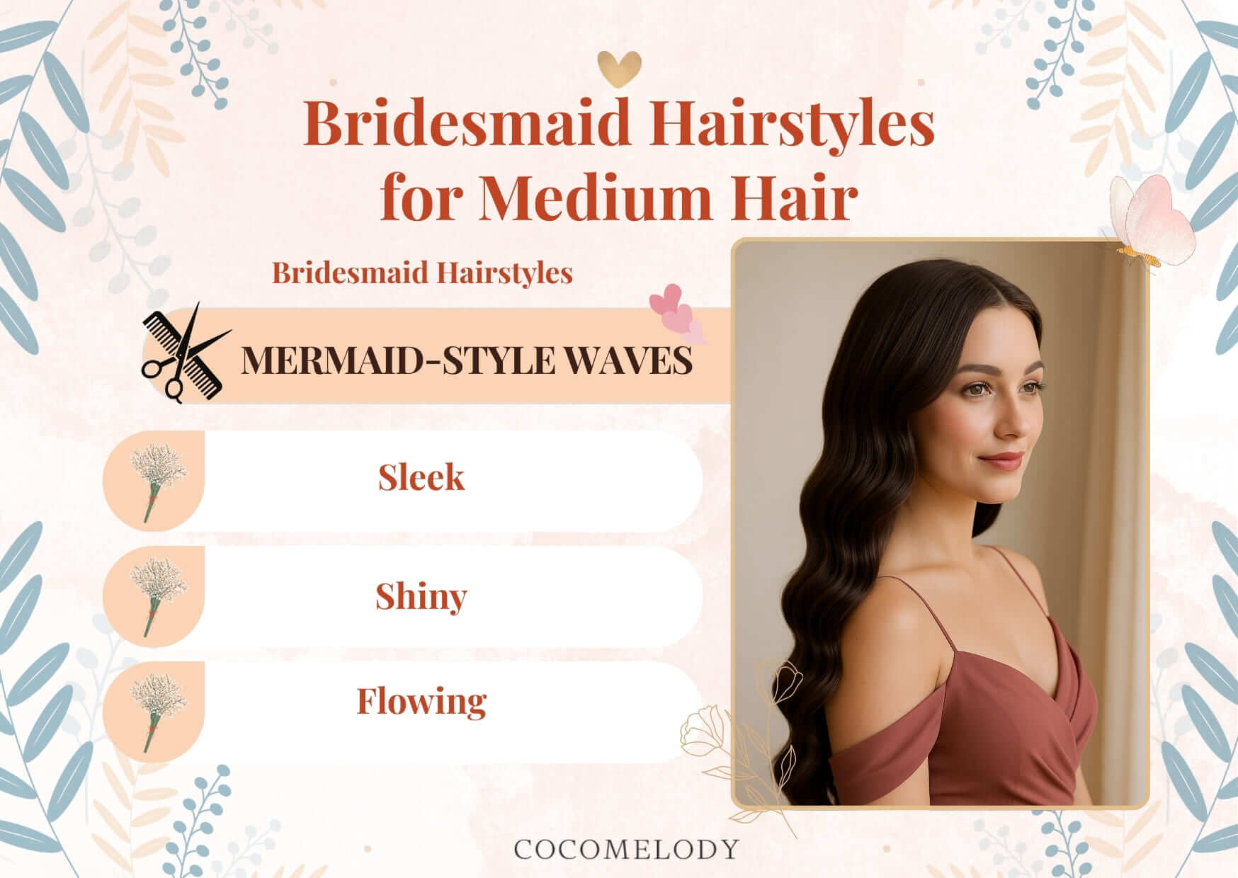 Bridesmaid Hairstyles for Medium Hair-Mermaid-Style Waves