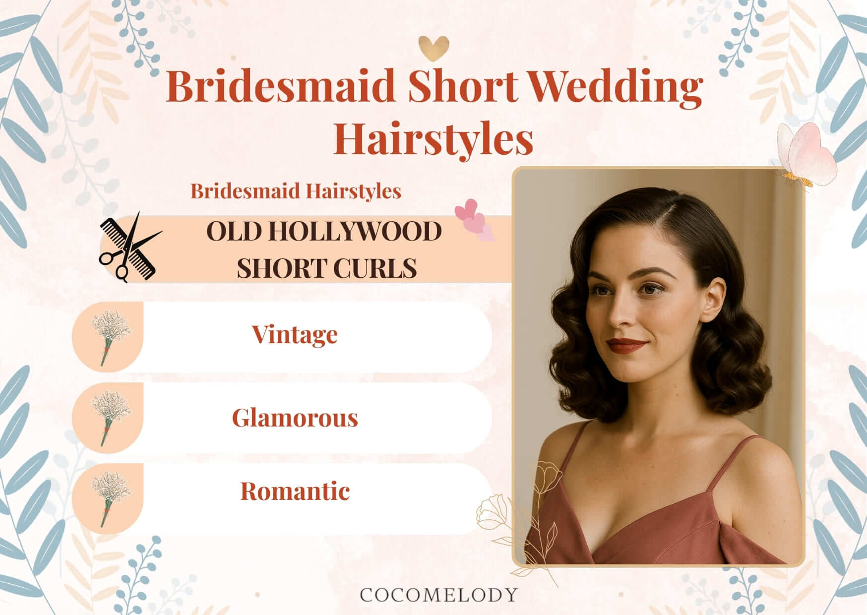 Bridesmaid Short Wedding Hairstyles-Old Hollywood short Curls