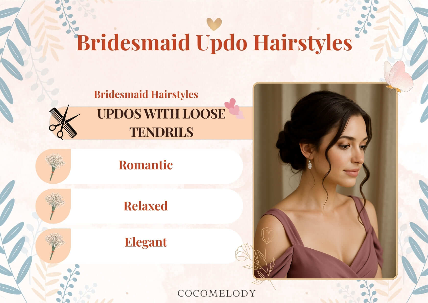 Bridesmaid Updo Hairstyles-Updos With Loose Tendrils