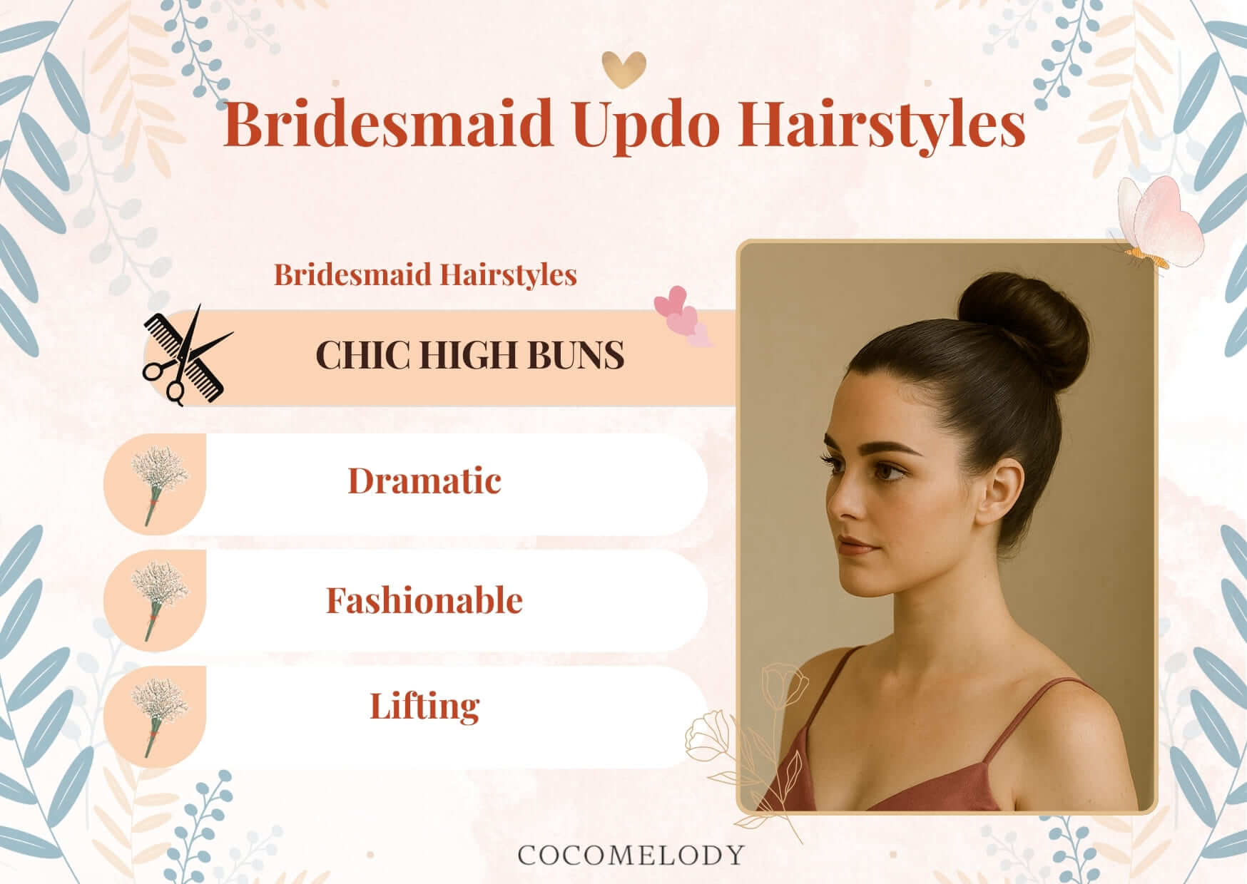 Bridesmaid Updo Hairstyles-Chic High Buns
