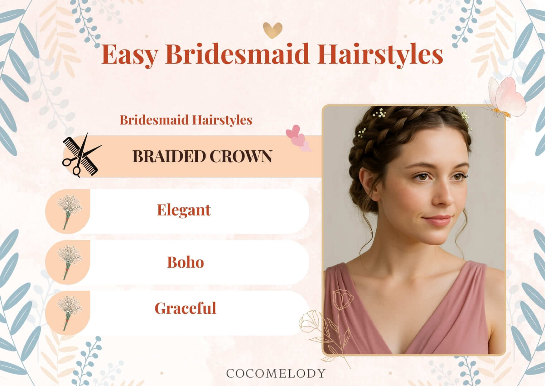 Easy Bridesmaid Hairstyles-Braided Crown