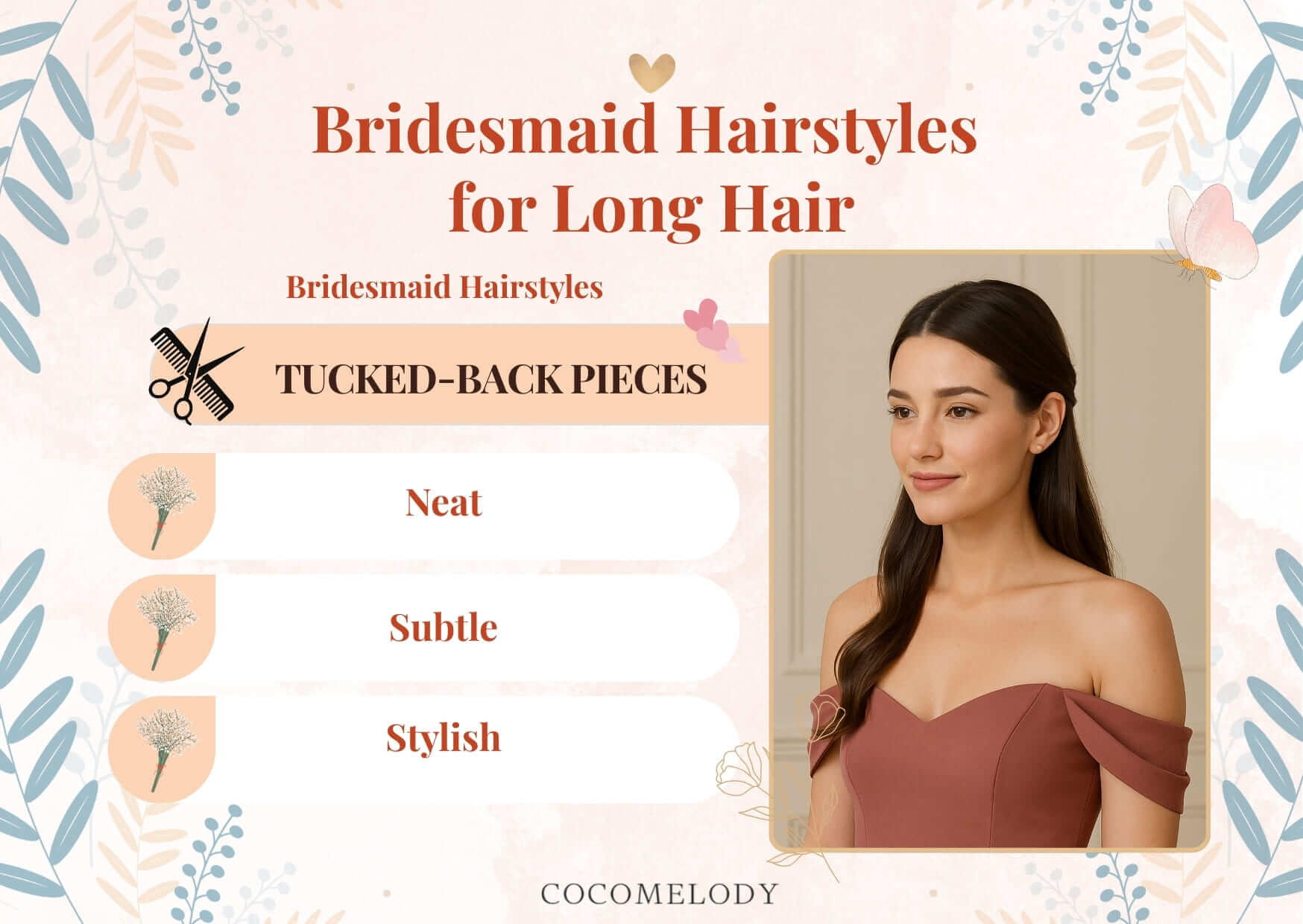 Bridesmaid Hairstyles for Long Hair-Tucked-Back Pieces 