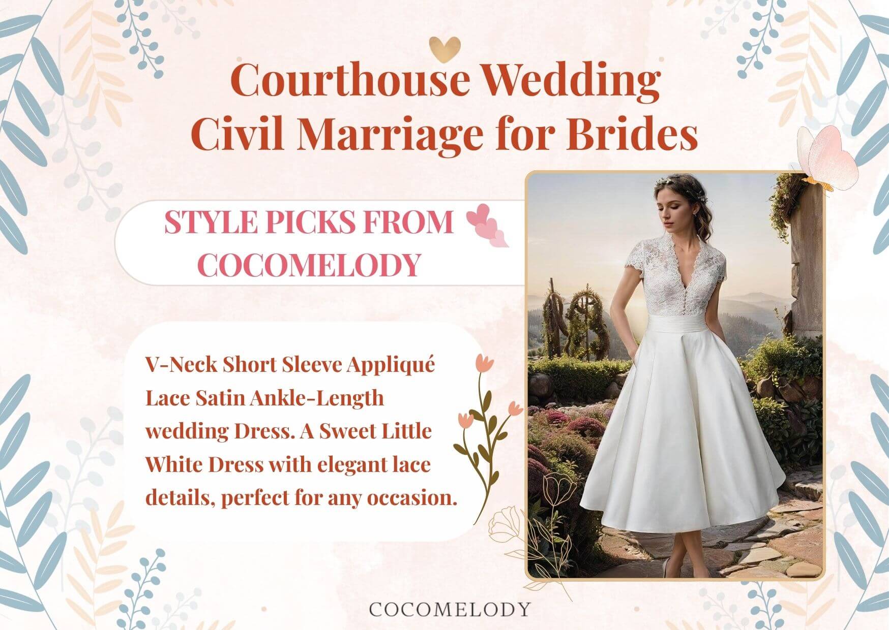 Appliqué Lace Satin Ankle-Length Little White Dress