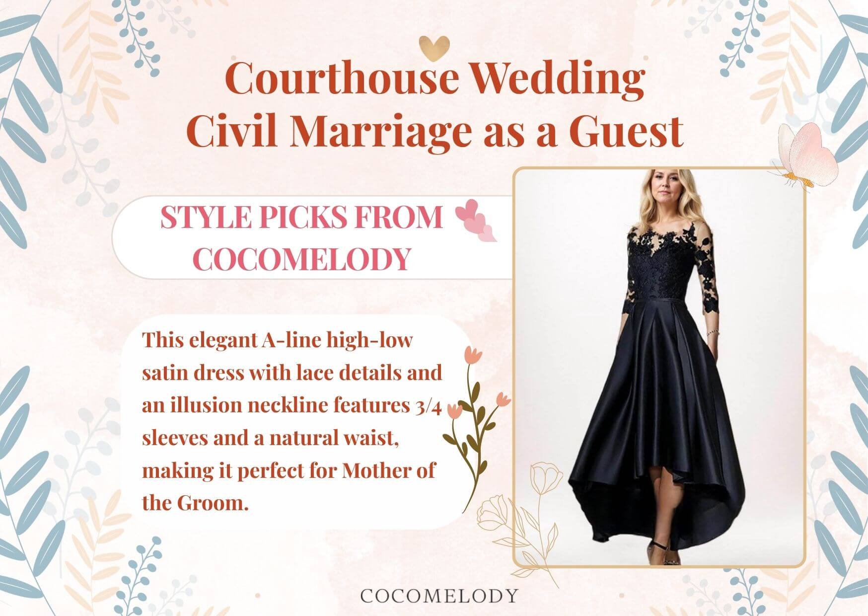 A-Line High-Low Satin Mother Dress